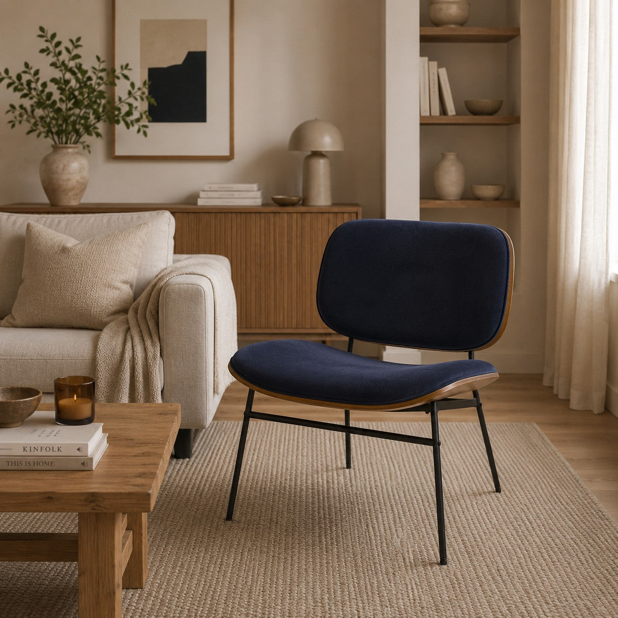 Aurel - Fauteuil - Velours - Bleu