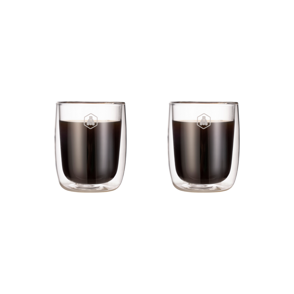 Set of 2 Double Wall Cappuccino Cups - Glass - Transparent