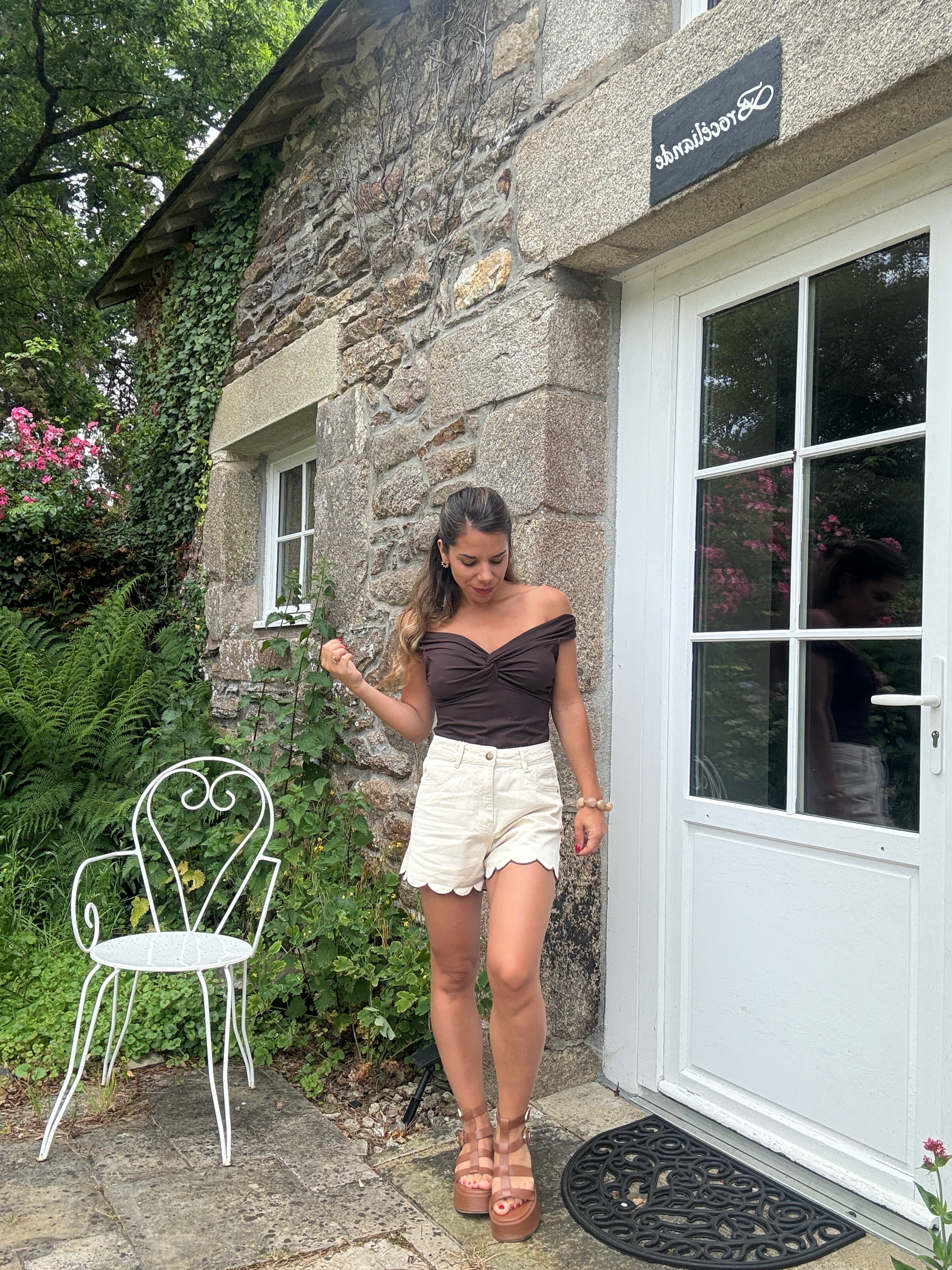 Flower Denim Shorts