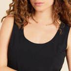 Vestido Corbeille Sin Mangas Ceñido Negro - Mujer