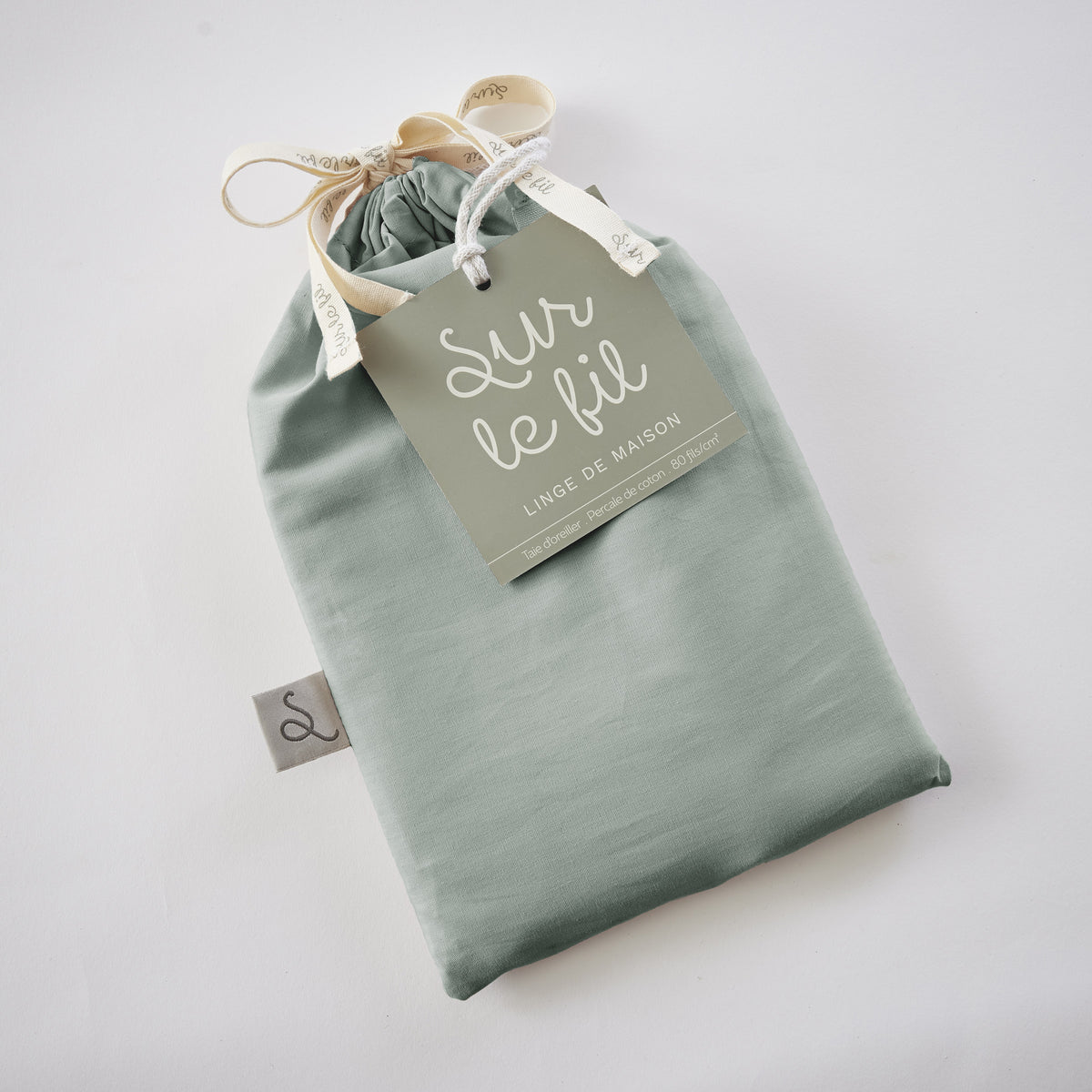 Bally - Taie D'Oreiller Percale Unie - 100% Coton - Céladon