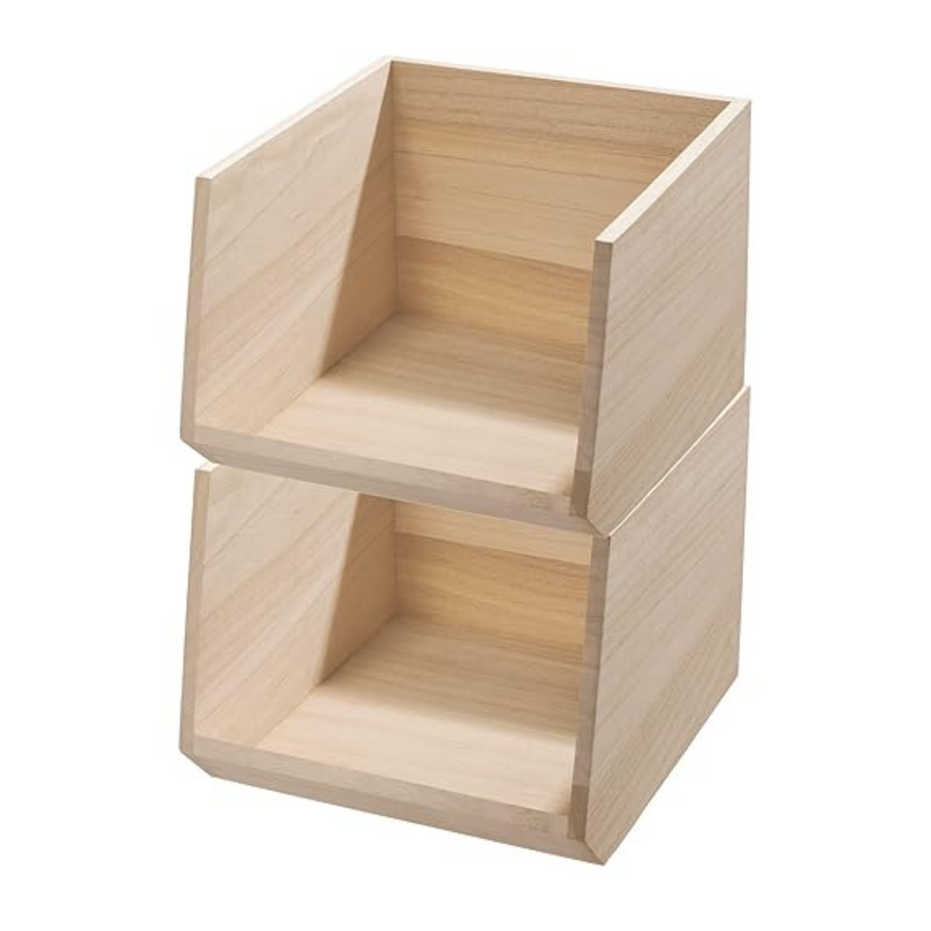 Oka - Bac De Rangement En Bois Avec Face Ouverte - Bois Clair