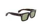 Luxury Eyewear – Okulary przeciwsłoneczne - Cutler And Gross, szylkretowe brązowe okulary przeciwsłoneczne, zielone soczewki, widok z boku