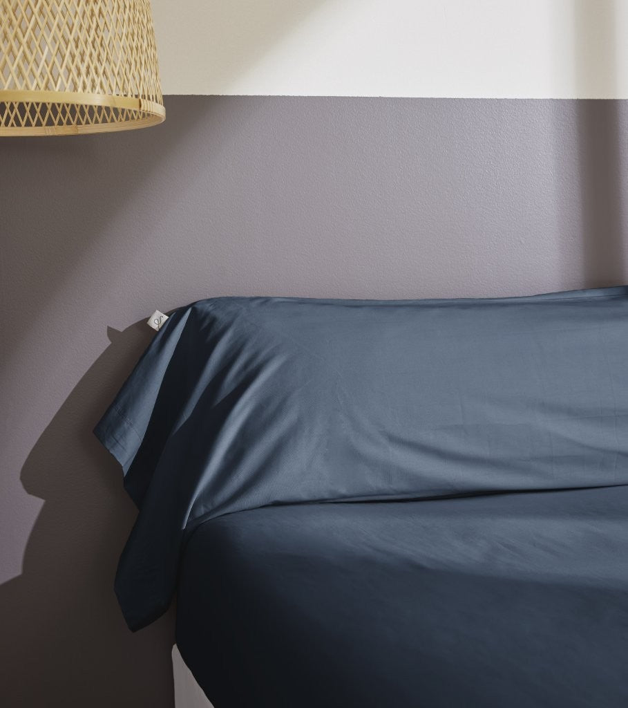 Bally - Taie De Traversin Percale Unie - 100% Coton - Bleu Nuit