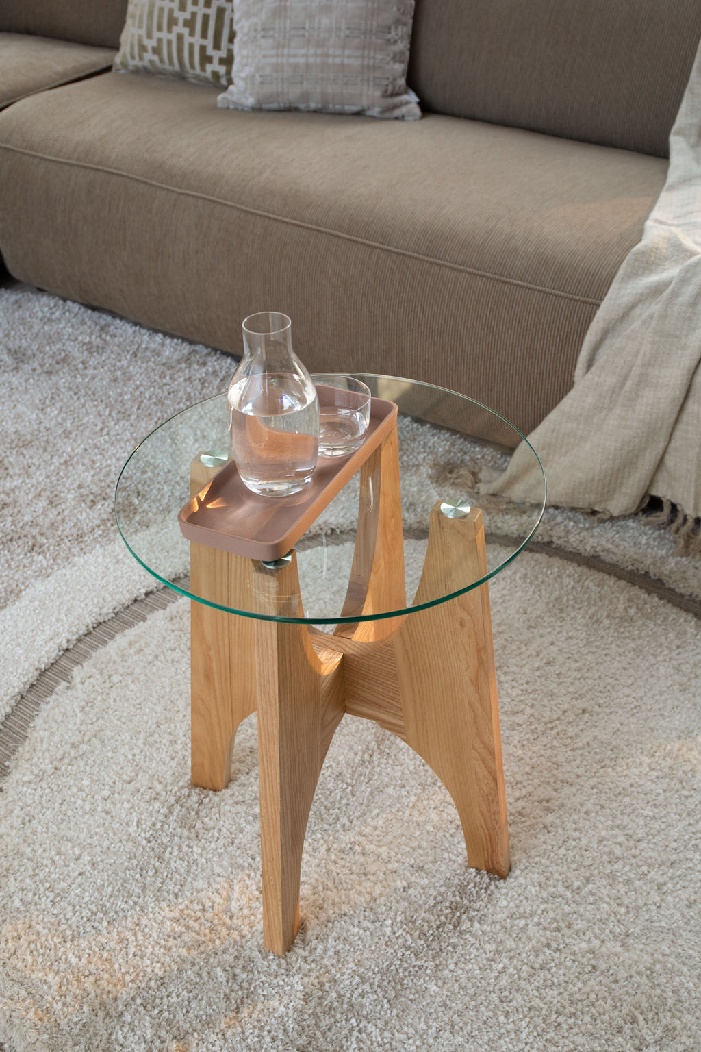 Kobe - Table D'Appoint - Verre - Naturel/Beige