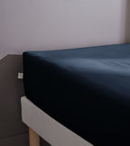 Bally - Drap Housse Percale Unie - 100% Coton - Bleu Nuit