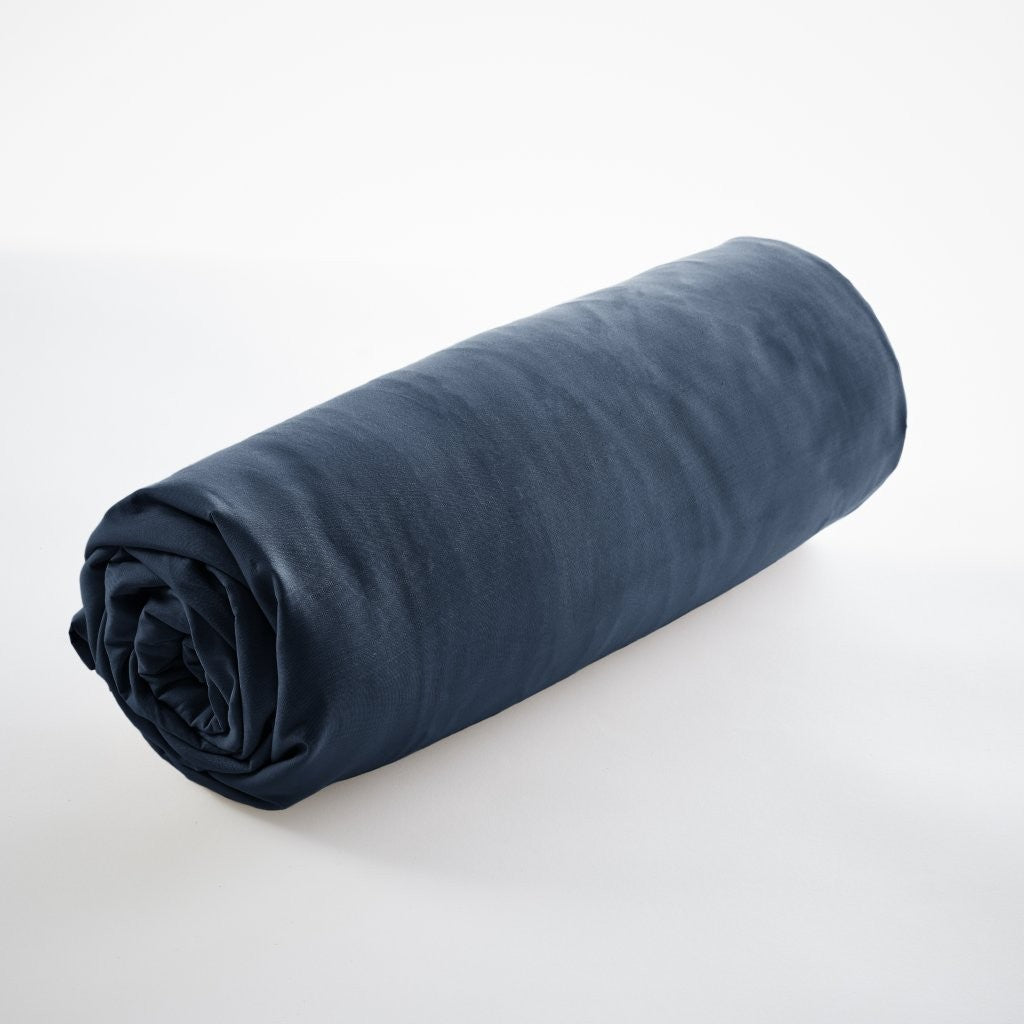 Bally - Drap Housse Percale Unie - 100% Coton - Bleu Nuit