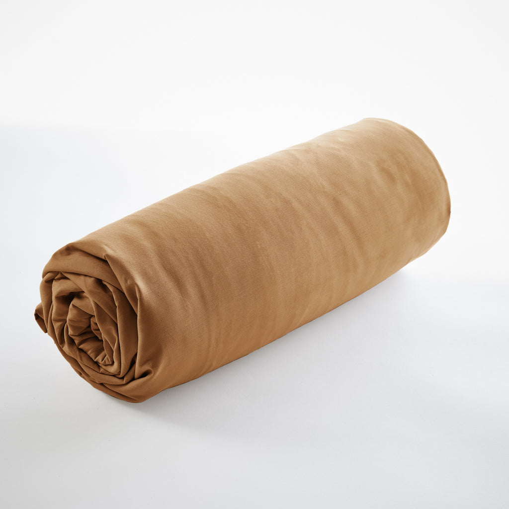 Bally - Drap Housse Percale Unie - 100% Coton - Havane