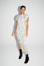 Maxi Dress Jersey Print Dot Graphic Made In Italy