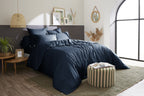 Bally - Housse De Couette Percale Unie - 100% Coton - Bleu Nuit
