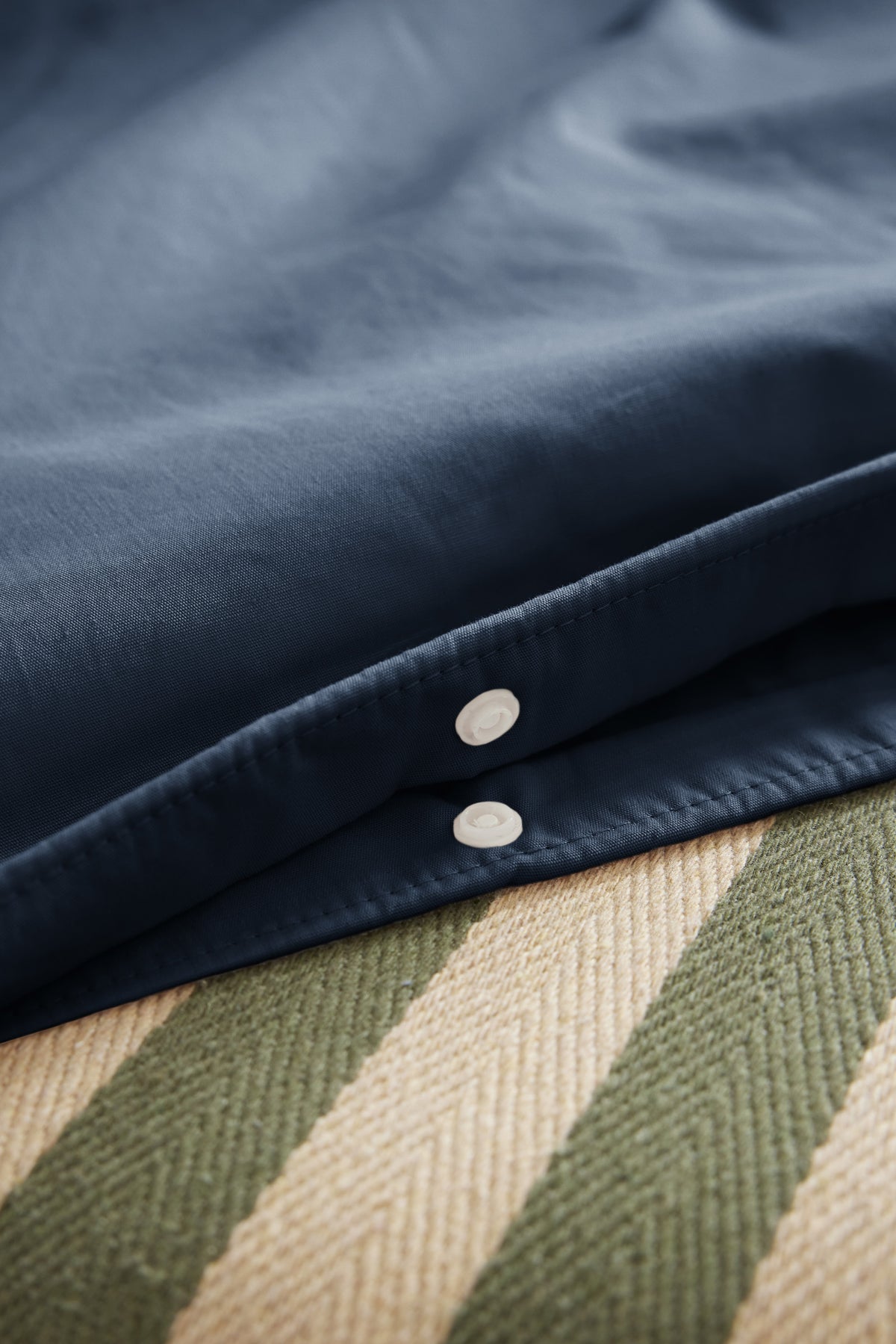 Bally - Housse De Couette Percale Unie - 100% Coton - Bleu Nuit