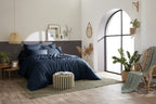 Bally - Housse De Couette Percale Unie - 100% Coton - Bleu Nuit