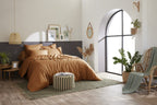 Bally - Housse De Couette Percale Unie - 100% Coton - Havane