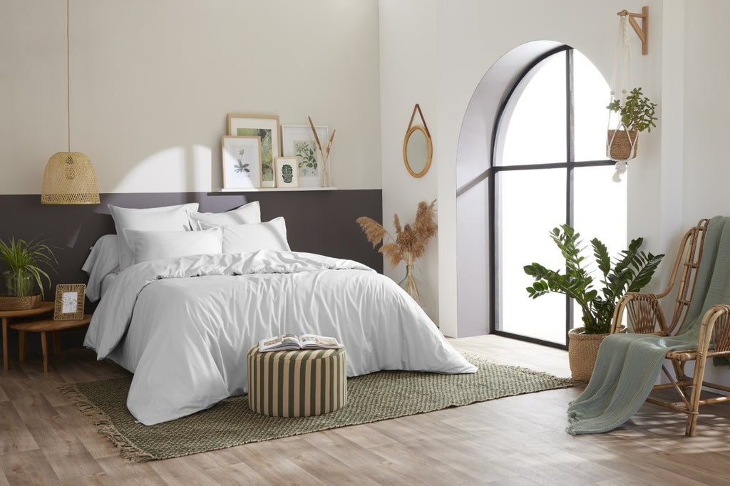 Bally - Housse De Couette Percale Unie - 100% Coton - Neige