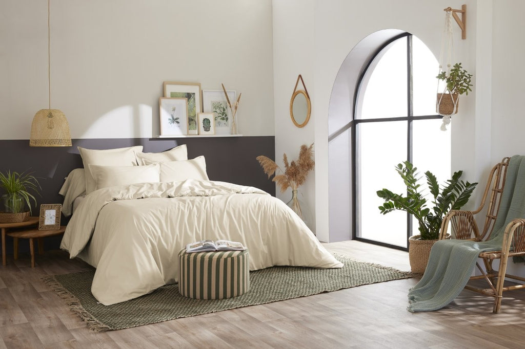 Bally - Housse De Couette Percale Unie - 100% Coton - Sable