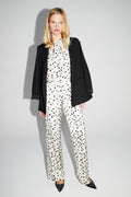 Pantalón Charlie Estampado Lunares Gráficos Fabricado En Italia - Gris