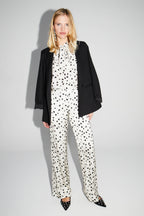 Pantalón Charlie Estampado Lunares Gráficos Fabricado En Italia - Gris