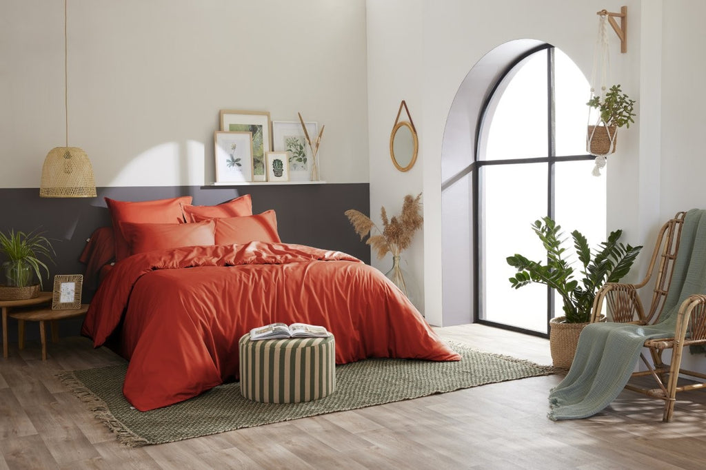 Bally - Housse De Couette Percale Unie - 100% Coton - Terre De Sienne