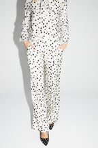 Pantalón Charlie Estampado Lunares Gráficos Fabricado En Italia - Gris