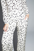 Pantalón Charlie Estampado Lunares Gráficos Fabricado En Italia - Gris