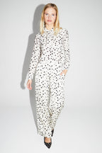 Pantalón Charlie Estampado Lunares Gráficos Fabricado En Italia - Gris