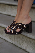 Mules À Talons Franny - Chocolat
