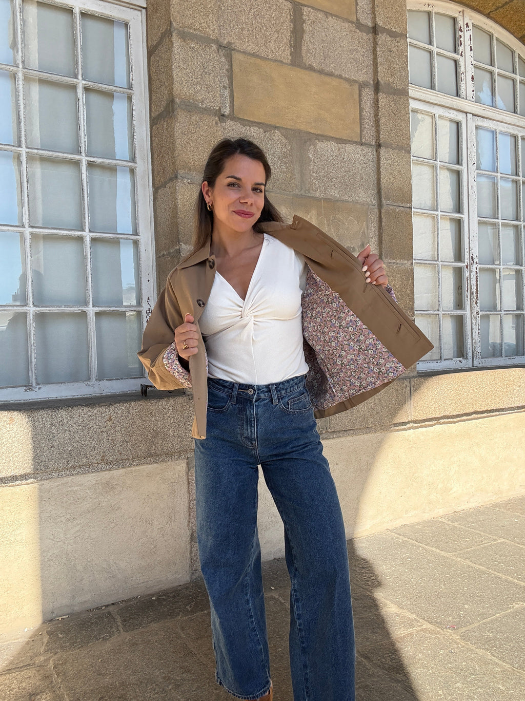 Veste trench Edith en coton Liberty camel