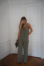 Shelby Buttoned Top - Khaki