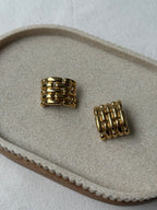Pendientes Givenchy Vintage - Eslabones Trenzados Dorados