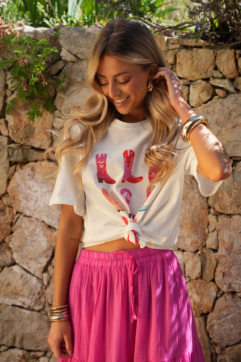 T-Shirt Santiags Coline - Blanc
