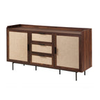 Jetson - Buffet 3 Tiroirs / 2 Portes - Tissu & Noyer