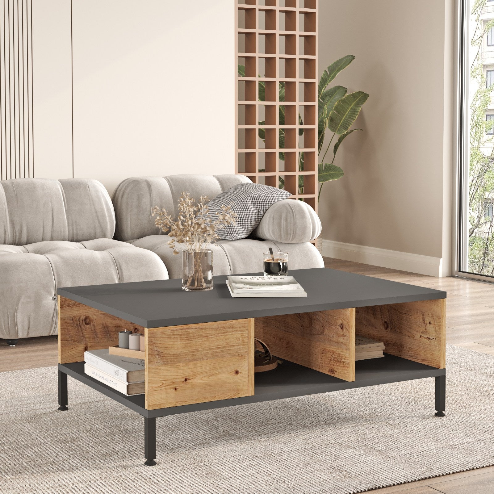 Tables Basses Rl2-Aa - Pin Atlantique / Anthracite
