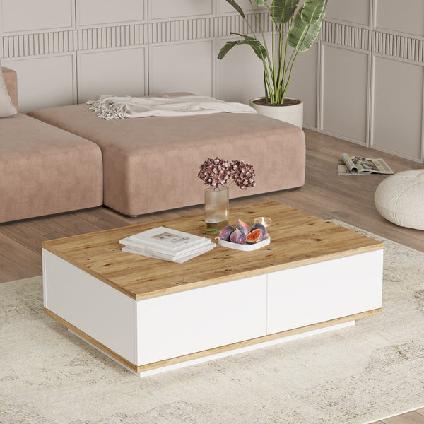 Table Basse Fr14-Aw - Pin Atlantique / Blanc