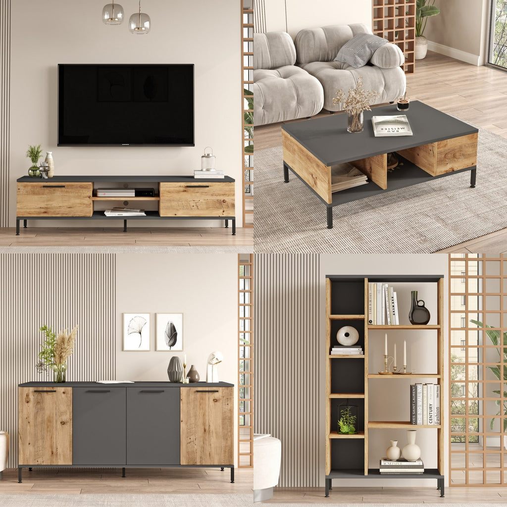 Ensembles De Meubles De Salon Rl6-Aa - Pin Atlantique / Anthracite