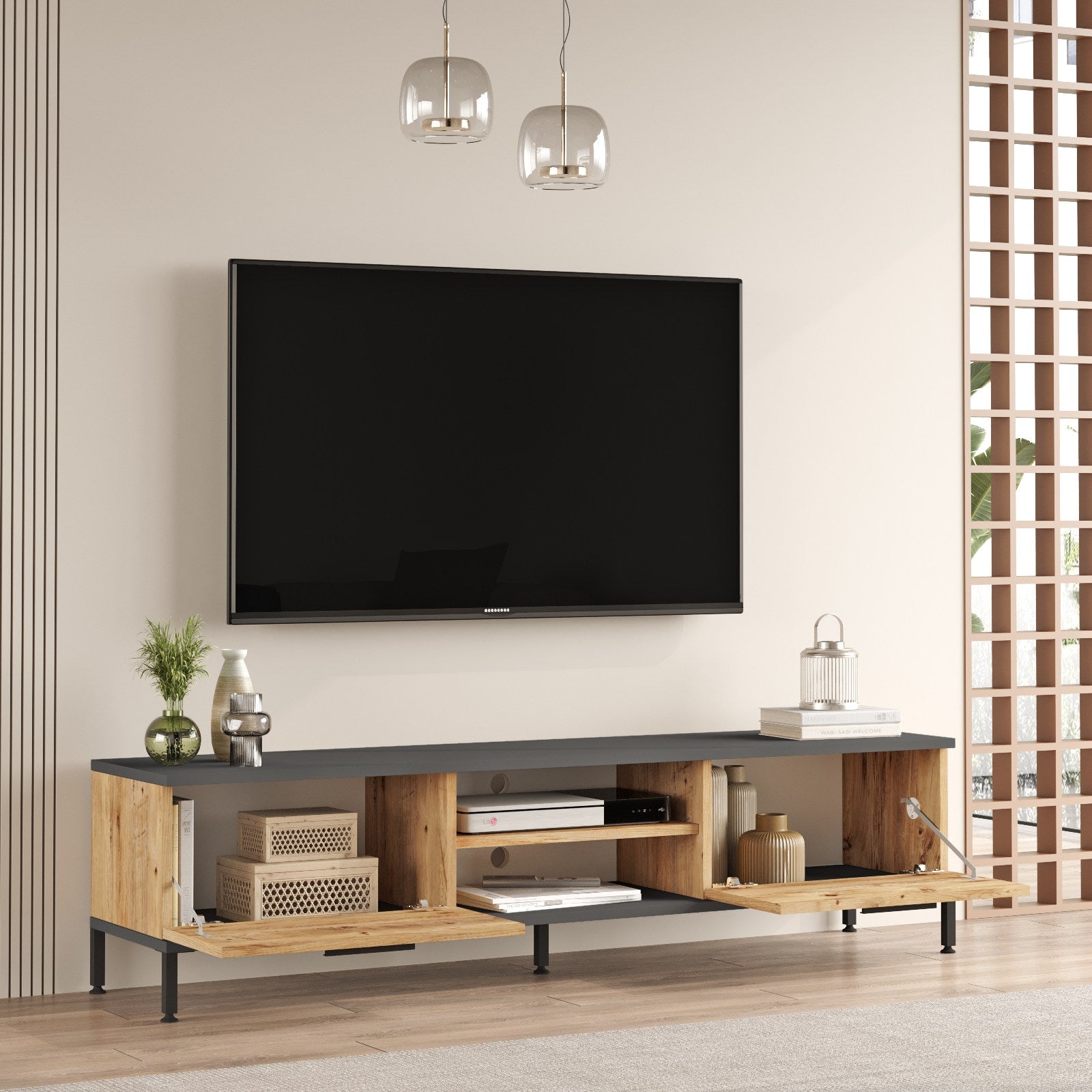 Ensembles De Meubles De Salon Rl6-Aa - Pin Atlantique / Anthracite