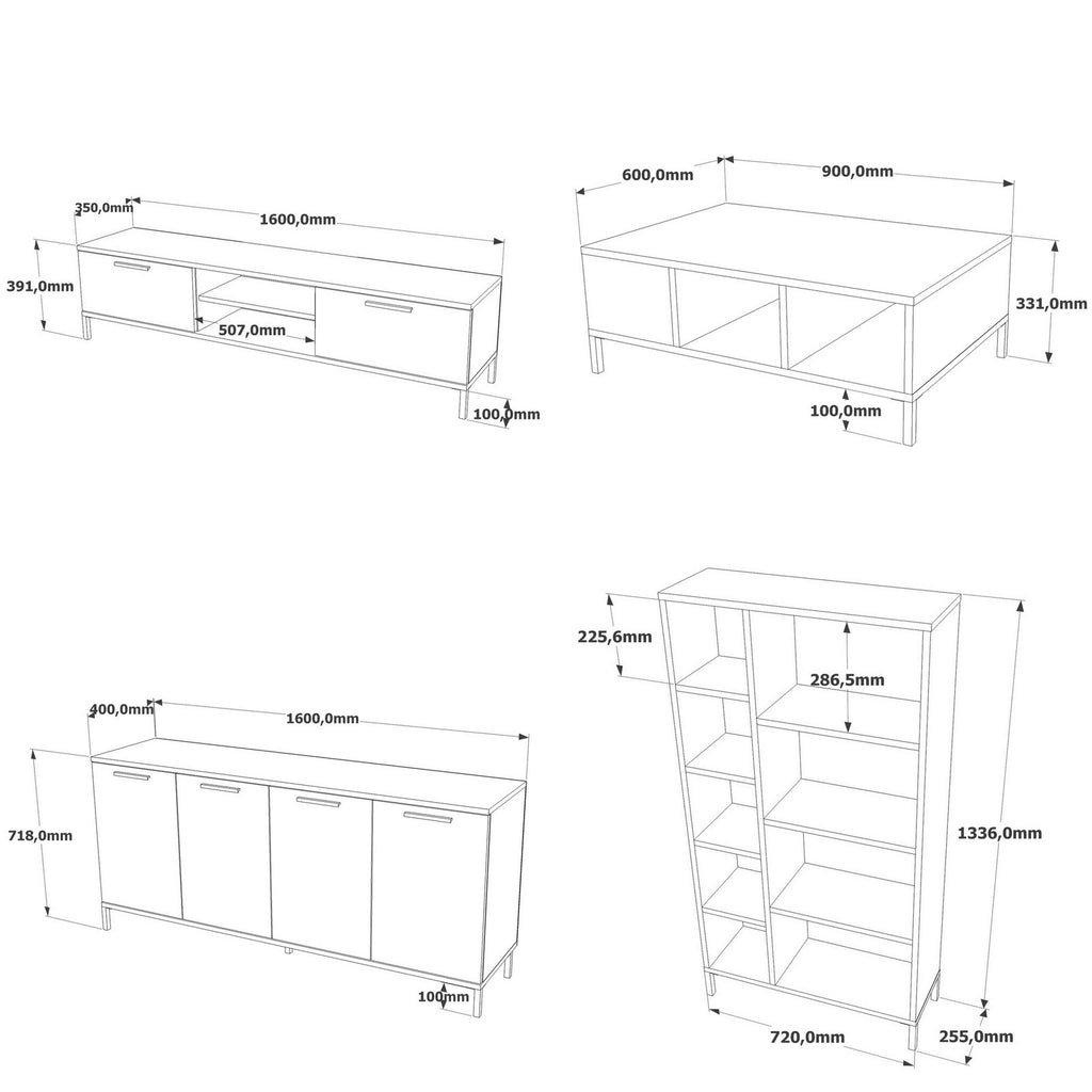 Ensembles De Meubles De Salon Rl6-Aa - Pin Atlantique / Anthracite