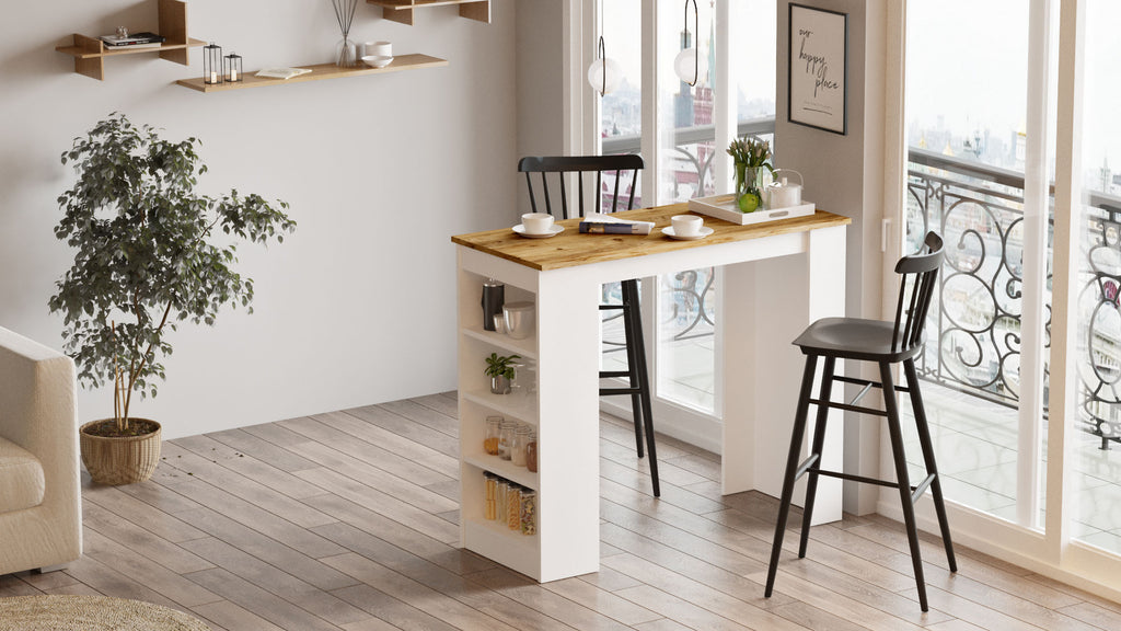 Tables De Bar St1-Aw - Pin Atlantique / Blanc