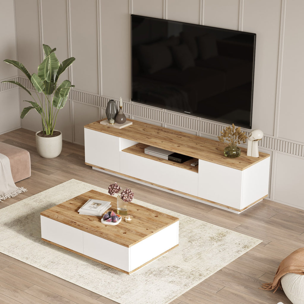 Ensembles De Meubles De Salon Fr17-Aw - Pin Atlantique / Blanc