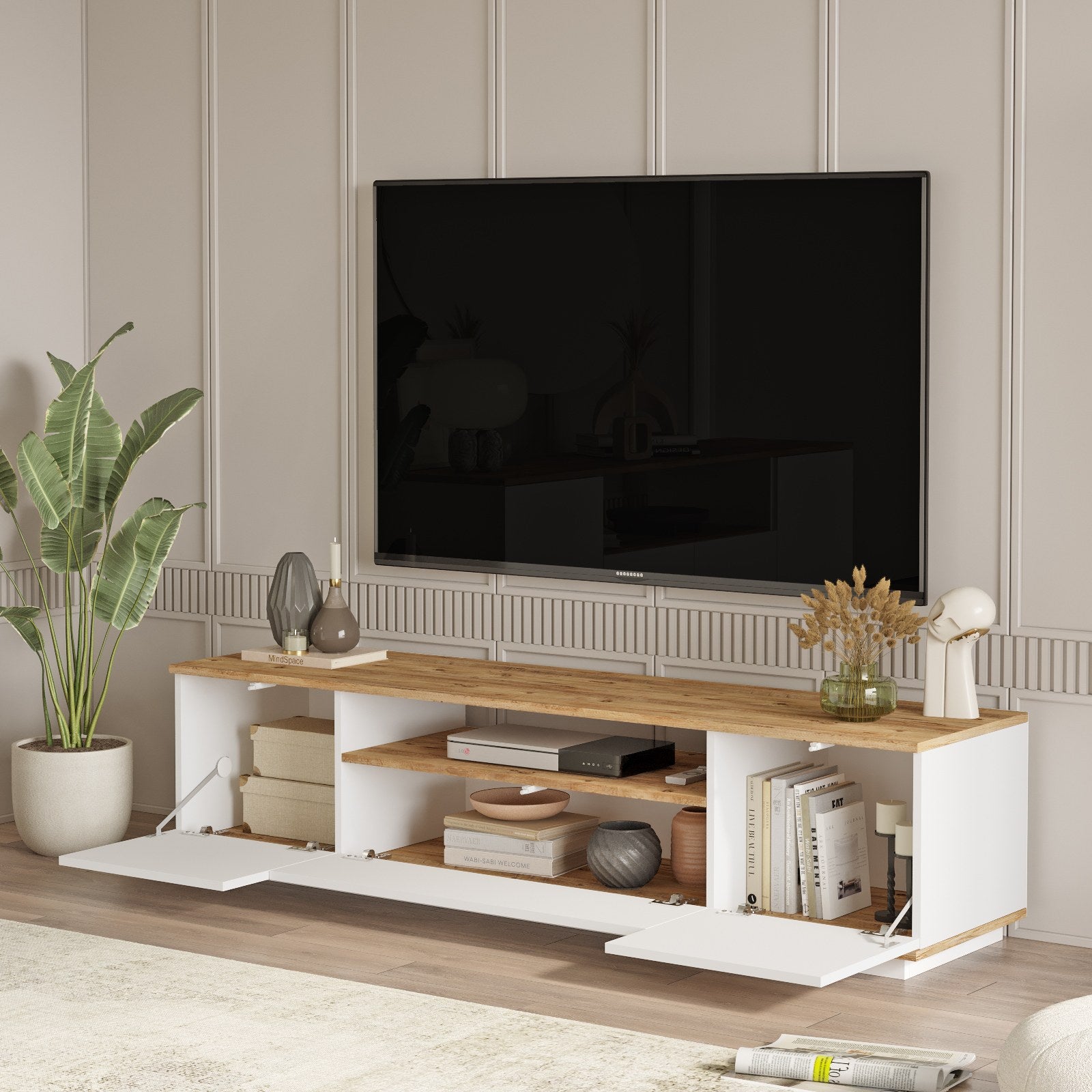 Ensembles De Meubles De Salon Fr18-Aw - Pin Atlantique / Blanc