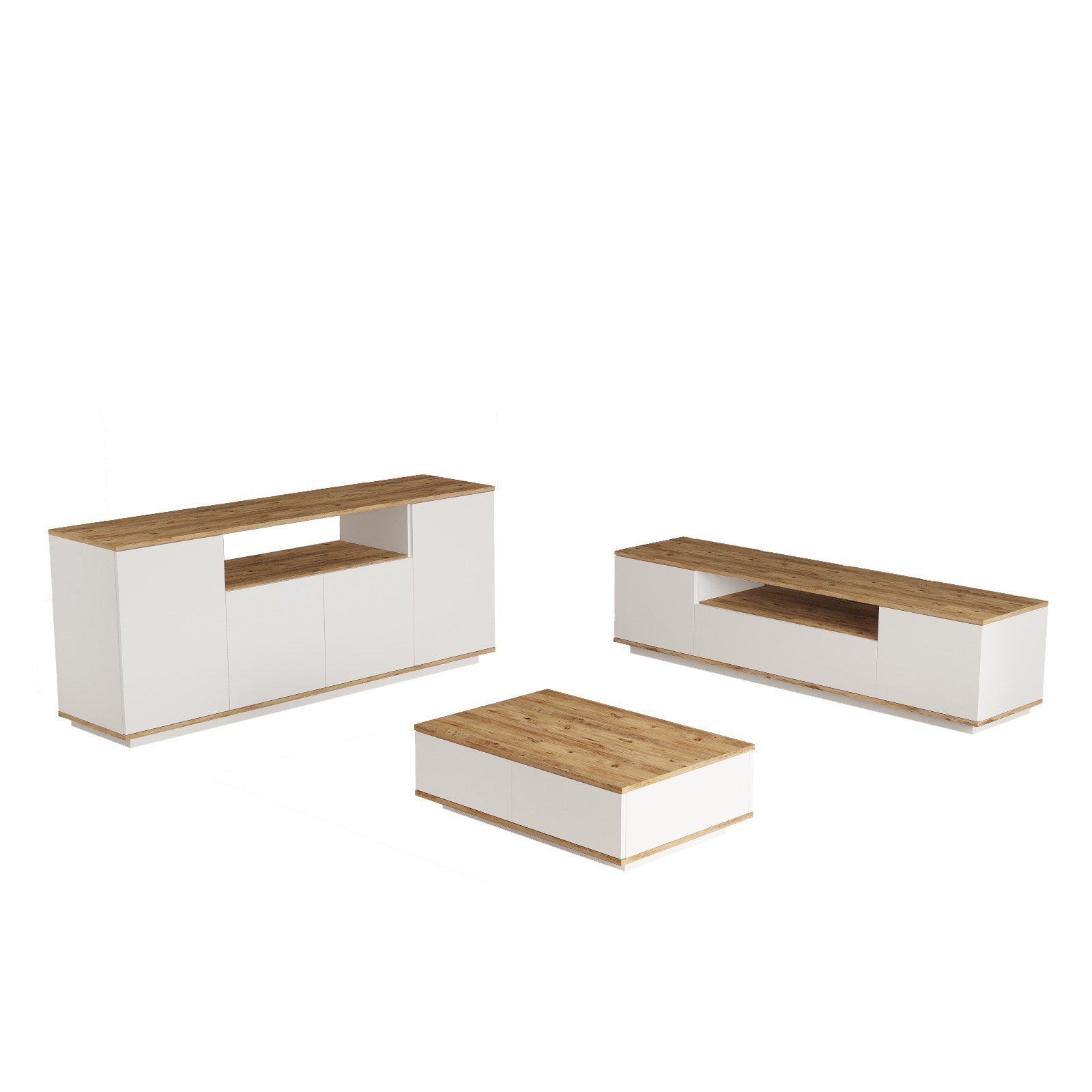Ensembles De Meubles De Salon Fr18-Aw - Pin Atlantique / Blanc