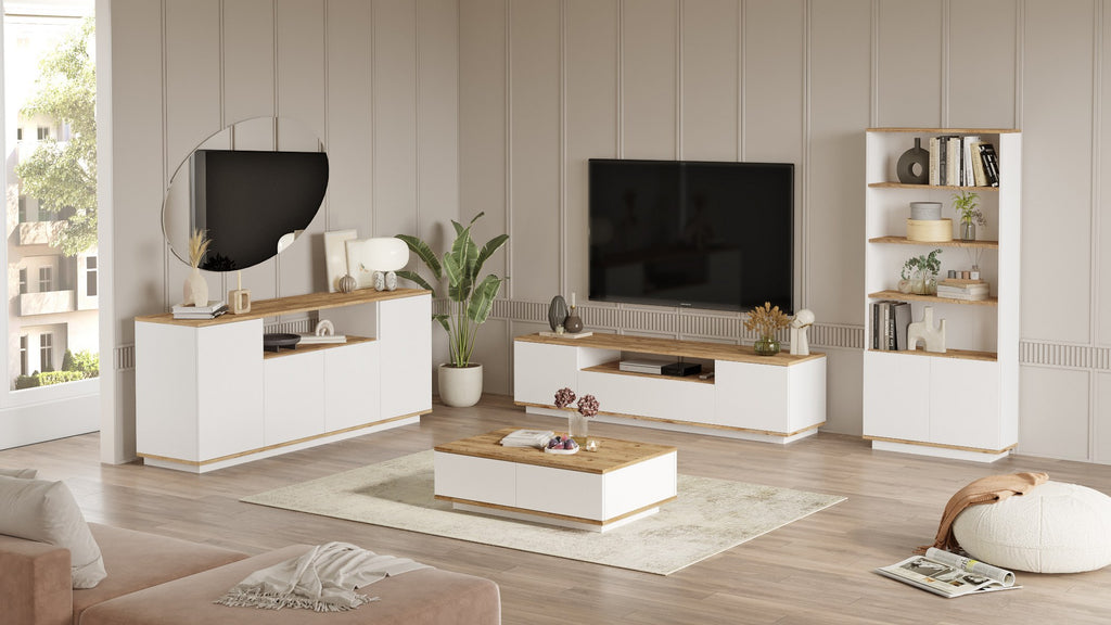 Ensembles De Meubles De Salon Fr19-Aw - Pin Atlantique / Blanc
