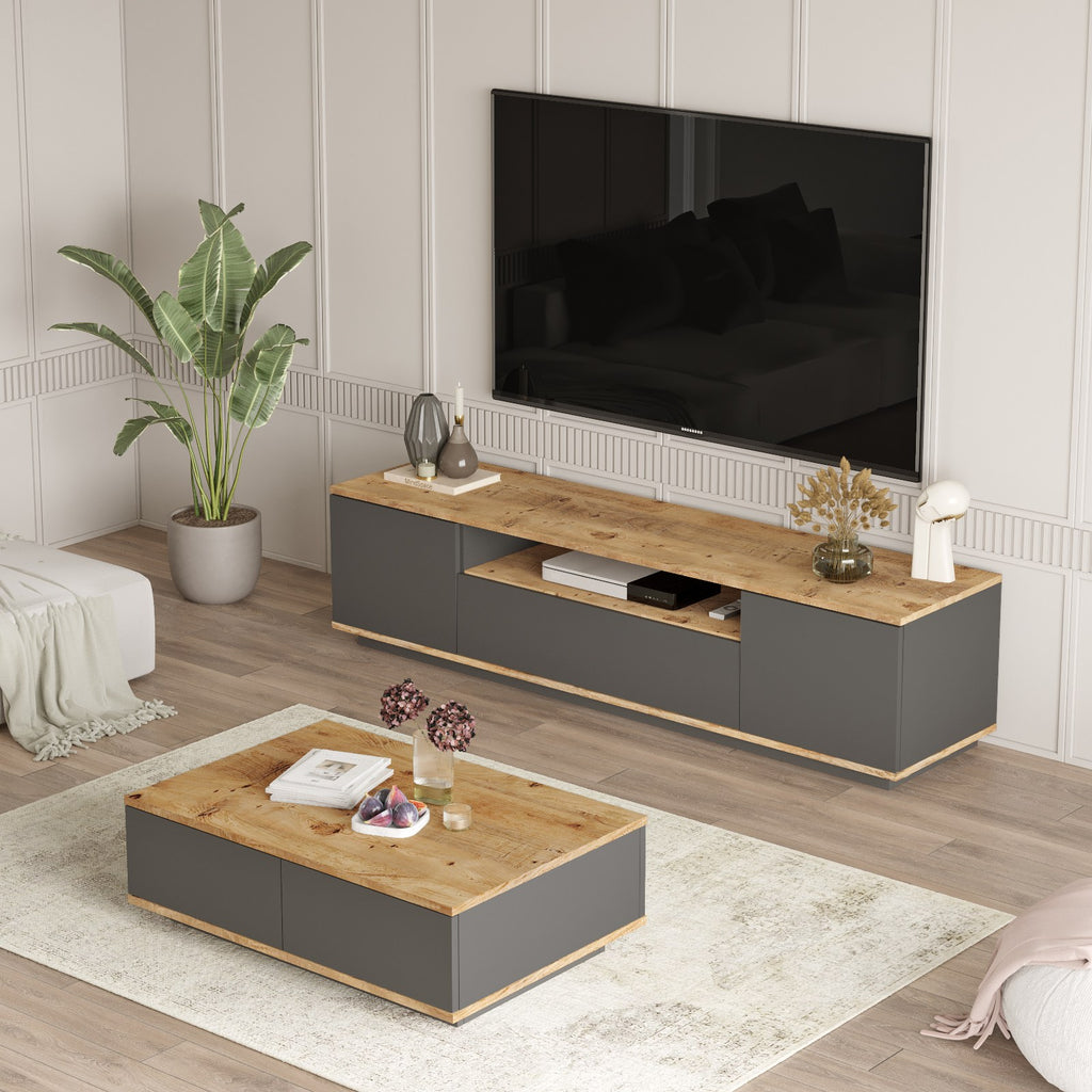 Ensembles De Meubles De Salon Fr17-Aa - Pin Atlantique / Anthracite
