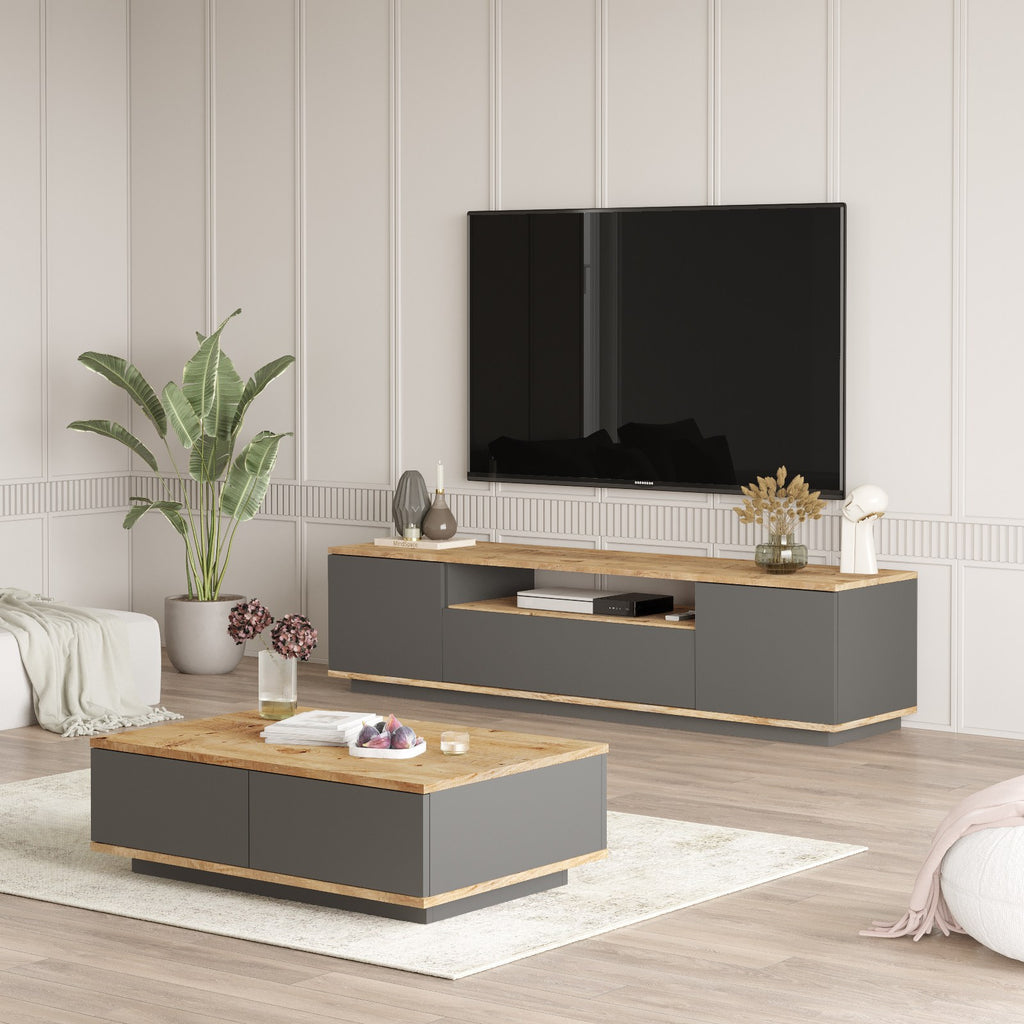 Ensembles De Meubles De Salon Fr17-Aa - Pin Atlantique / Anthracite