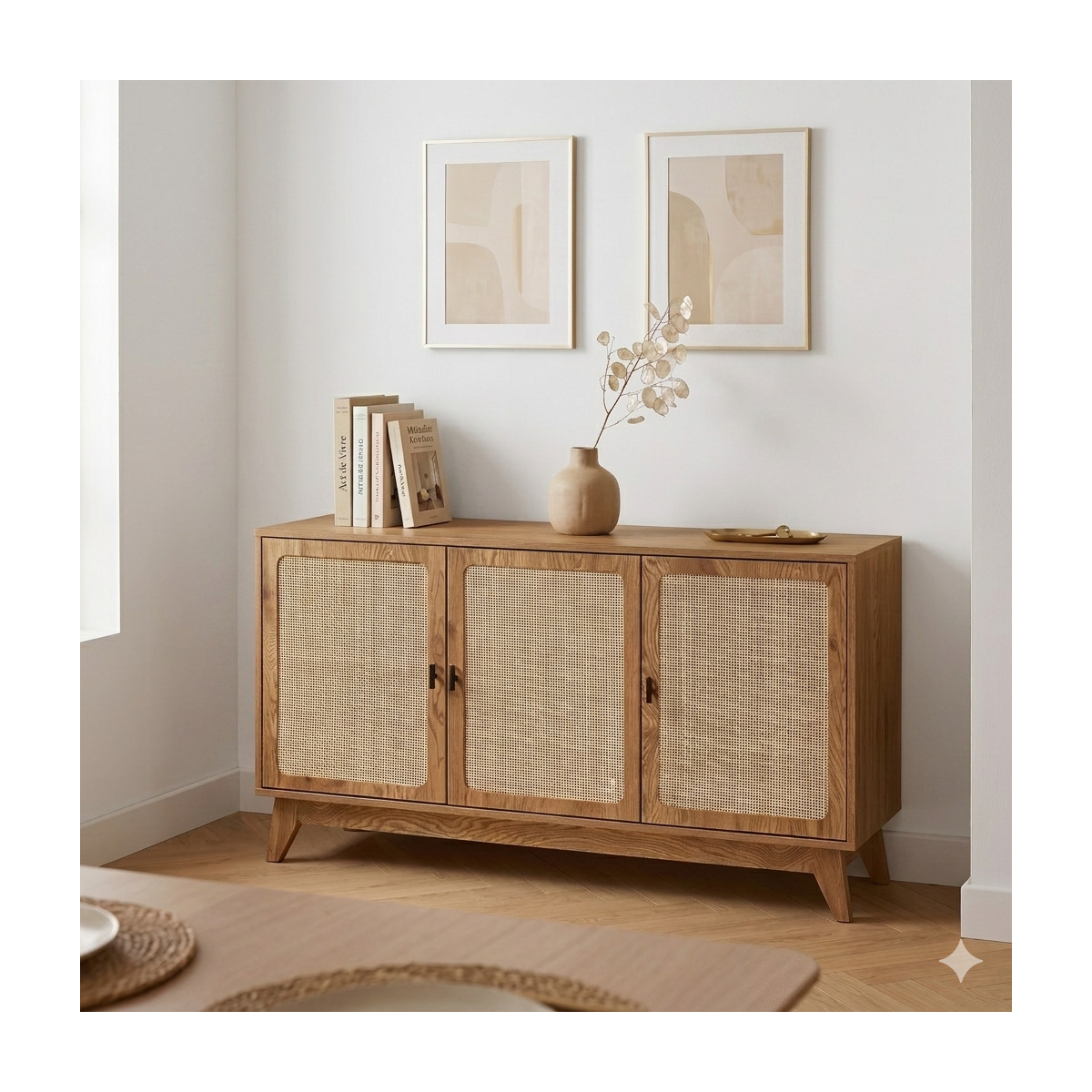Alia - Buffet 3 Portes - Rotin Naturel