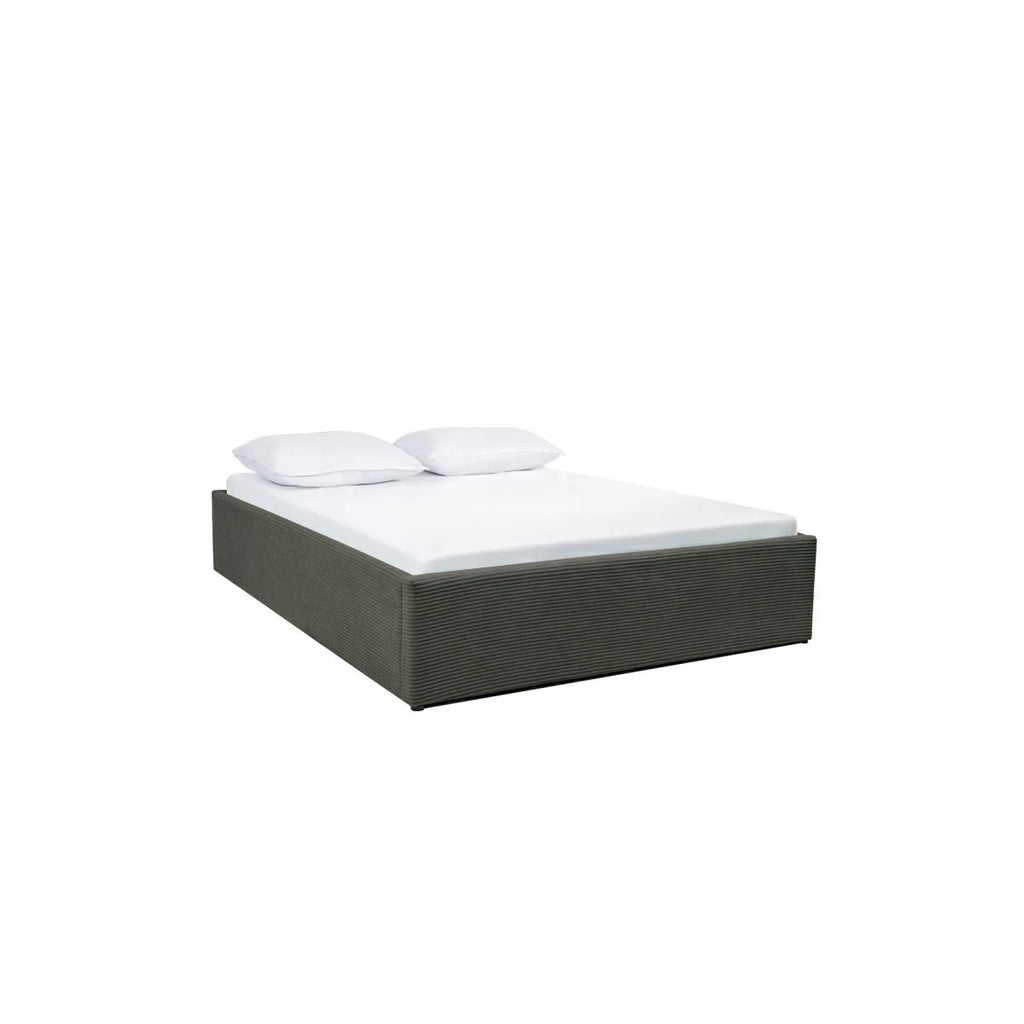 Lila - Lit Coffre - Velours Côtelé - Kaki
