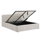 Lior - Lit Coffre - Tissu - Beige