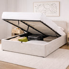 Lior - Lit Coffre - Tissu - Beige