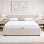 Lior - Lit Coffre - Tissu - Beige