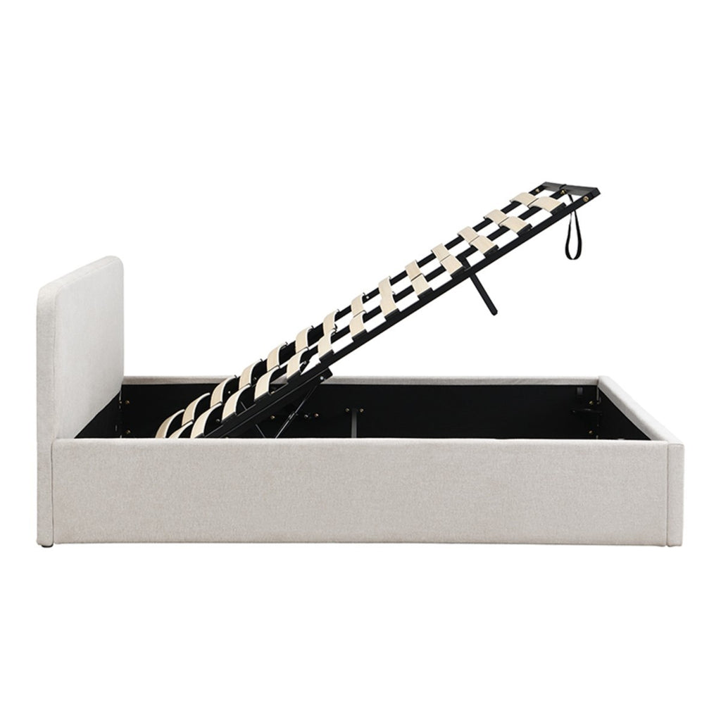 Lior - Lit Coffre - Tissu - Beige