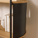 Eklo - Étagère Haute 5 Niveaux -  Bois & Metal - Noir